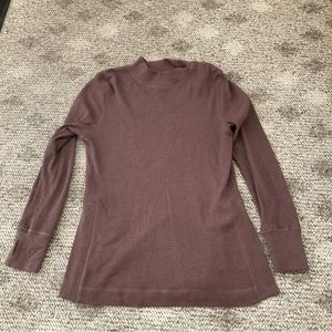Mono b light brown long sleeve with faux neck, size L